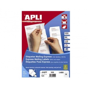 Apli ETICHETE AUTOADEZIVE ALBE EXPRESS MAILING A4, colturi drepte