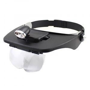 Konig Lanterna frontala cu lupa, 2 X LED