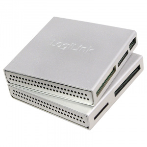 LogiLink Card reader USB 2.0 all-in-one aluminum silver CR0018