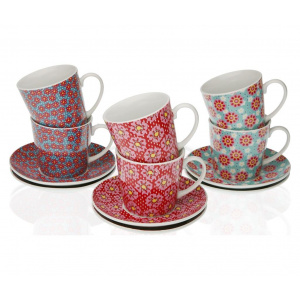 Versa Set 6 cesti si 6 farfurioare Rozanne -, Multicolor