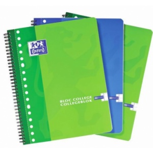 Oxford Caiet cu spirala A4 School Collegebook, 90 file-90g/mp, 4 perf., coperta carton - mate OX-400075533