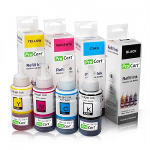 Procart Set 4 culori cerneala refill foto DYE pentru Epson seria L