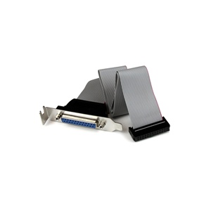 StarTech.com Low Profile 16in Parallel Port Header Cable Adapter with Bracket – DB25 (F) to IDC26 PLATE25F16LP