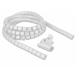 Delock Organizator cabluri spiralat 2.5m x 25mm Alb 18841
