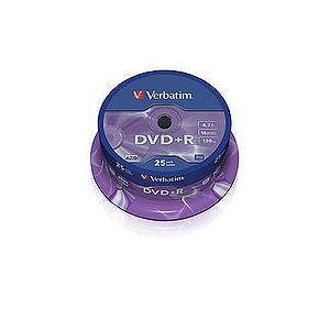 Verbatim 4.7GB DVD+R 16X Wide Inkjet Printable No ID Brand 50pcs (43512)