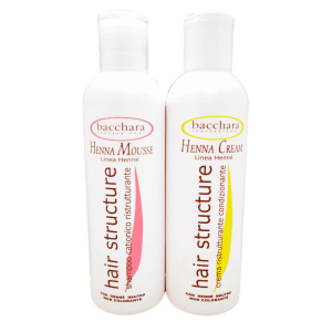 Bacchara Set Cream si Mousse Henna profesionale pentru par degradat 250ml
