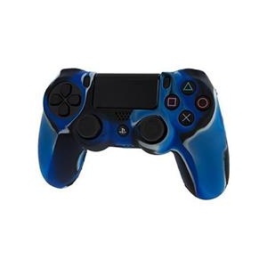 Assecure Pro Soft Silicone Protective Cover With Ribbed Handle Grip Blue Camo Ps4