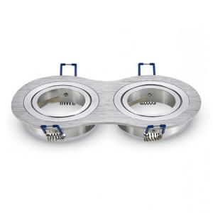 V-TAC 2 x Carcasă pentru spoturi LED GU10, Rotund, Aluminiu