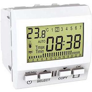 Schneider Electric MGU3.505.18 : Unica - Termostat Programabil Saptamanal - 230 V C.A. - 2 M - Alb