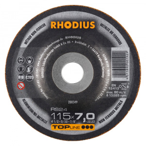 RHODIUS Disc Abraziv, Polizare Aluminiu, Rs24, 230 X 7.0 X 22.23