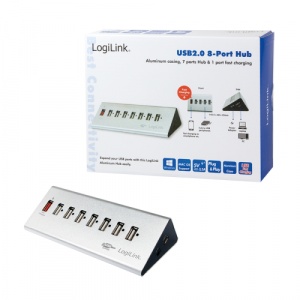 LogiLink Hub USB High Speed, 8x USB 2.0, White UA0225