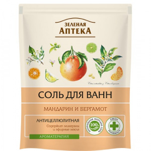 Bunica Agafia Sare de Baie Anticelulitica cu Uleiuri de Mandarina si Bergamota - 500 G