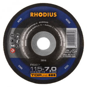 RHODIUS Disc Abraziv, Polizare Otel, Rs67, 150 X 7.0 X 22.23