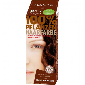 Sante Vopsea Bio pentru par, din plante Castaniu 100 grame