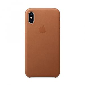 Apple Carcasa iPhone XS Leather Saddle Brown