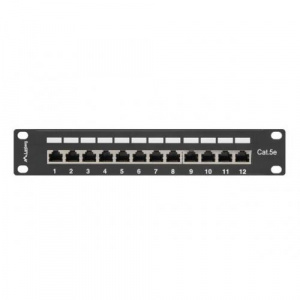 Lanberg Patch Panel, 10inch, 12x 1U, Cat.5e, Black