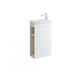 Cersanit Dulap Smart pentru lavoar Como 40 cm, frasin si alb lucios S568-022