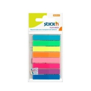 Stickn Stick index plastic transparent color 45 x 8mm, 8 x 20 file/set, Stick