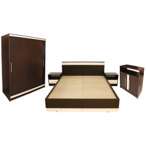 Spectral Mobila Verona cu pat 160x200 cm, Wenge / Vanilie
