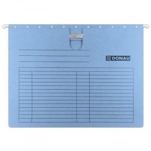 Donau Dosar suspendabil cu sina, carton 230g/mp, bagheta metalica, 5 buc/set - albastru