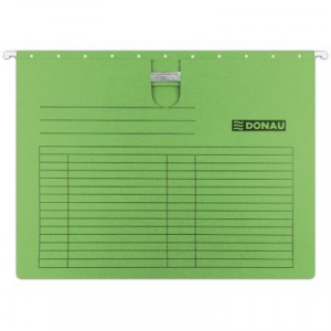 Donau Dosar suspendabil cu sina, carton 230g/mp, bagheta metalica, 5 buc/set - verde