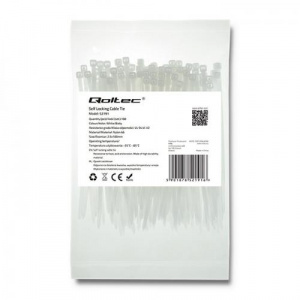 Qoltec Organizator cabluri , 100buc, White