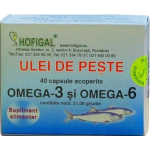 Omega 3 si Omega 6 Vegetal mg Hofigal 40 capsule