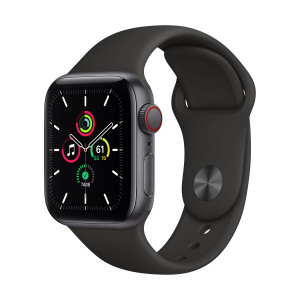Apple Watch SE 40mm GPS+Cellular Space Gray Aluminum Case with Black Sport Band