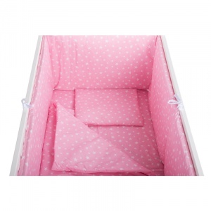 BabyNeeds Lenjerie 5 piese Roz cu stelute