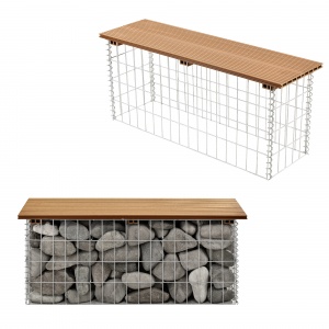 Protec Gabion banca - decoratie cos piatra 100x30x45cm maro deschis