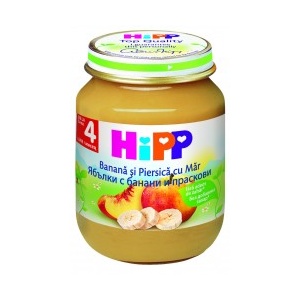 Hipp Piure Banane, Piersici si Mere x 125g