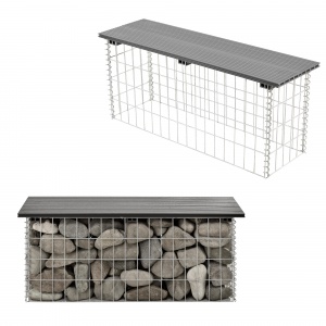 Protec WPC Gabion banca - decoratie cos piatra 100x30x45cm gri