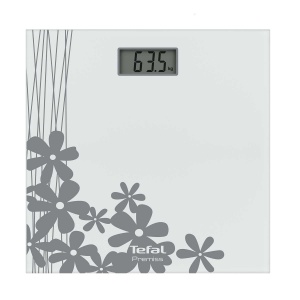 Tefal Cantar de baie Premis Flower PP1070V0, 150 Kg, Sticla mata