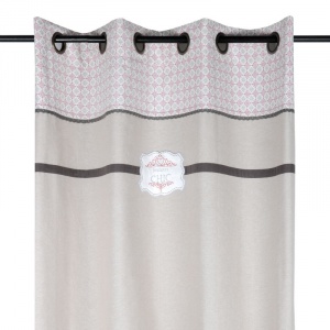 Stof Draperie Gri cu Bordura Maison Chic