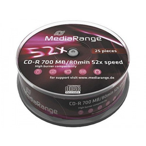 MediaRange CD-R 52X 700MB 80MIN CAKE25 MR201