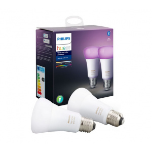 Philips Set 2 becuri LED Hue Ambianta alba/color E27 9W 60W 806 lm A+ 8718699673284