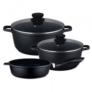 Zephyr Set cratite marmorate, 5 piese, capace incluse Z4318M5