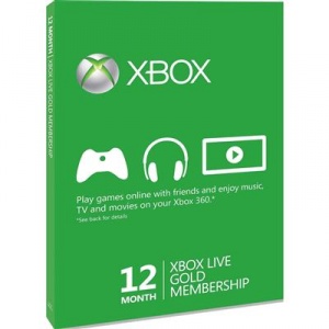 Microsoft Gold Card Xbox 360 Live 12 Months Xbox360