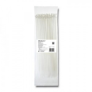 Qoltec Organizator cabluri , 100buc, White 52201
