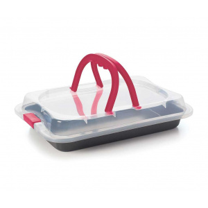 Excelsa Set tava de copt si capac pentru transport Purple Cake