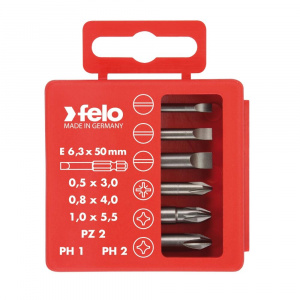 Felo Set pentru electricieni, Profi Bit Box, lungime 50mm, 6 biti/set 03092516