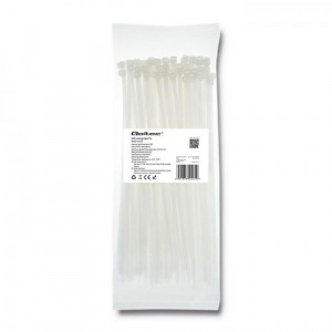 Qoltec Organizator cabluri , 100buc, White 52205