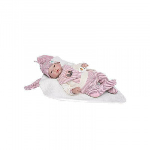 Guca Papusa bebe realist Reborn Amanda cu saculet de dormit alb 46 cm