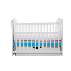 Eurogloria Como Balansoar culisant - Alb cu Albastru + Saltea cocos confort 120 x 60 x 12 cm