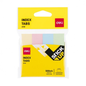 Deli Index adeziv hartie 19 x 76 mm 4 culori pastel 100 file