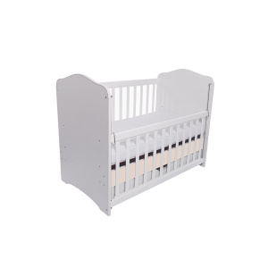 Eurogloria Como culisant cu sertar - Alb cu Bej + Saltea cocos confort 120 x 60 x 12 cm