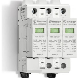 Finder Descarcator de protectie tipul 2 (3 varistoare) pentru 1000V c.c. sisteme fotovoltaice, 15kA 7P2390001015-