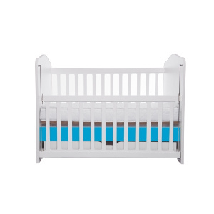 Eurogloria Como culisant cu sertar - Alb cu Albastru + Saltea cocos confort 120 x 60 x 12 cm