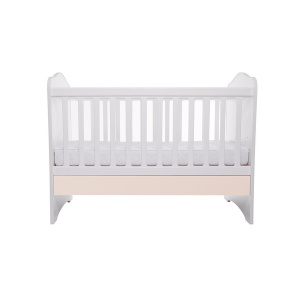 Eurogloria Como Alb cu Bej + Saltea cocos confort 120 x 60 x 12 cm