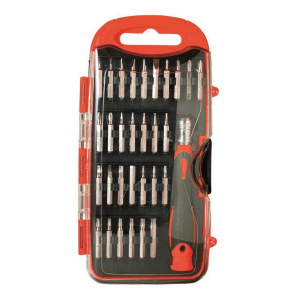 sma Set capete surubelnite de precizie DE 101489, cutie plastic, 31 piese, Crom Vanadium, maner cap mobil